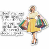 Ich fühle mich als Spree Funny Retro Hausfrau Aufkleber (Vorderseite)