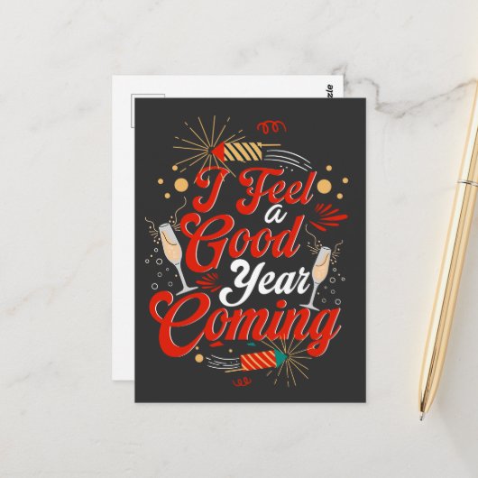 Ich fühle mich ein gutes Jahr Postkarte (Vorderseite/Rückseite Beispiel)