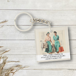 Ich fühle mich ein Spree kommend lustiges Retro-50 Schlüsselanhänger