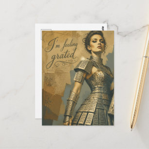 Ich fühle mich geriebene Käseraspel-Fantasie-Moden Postkarte