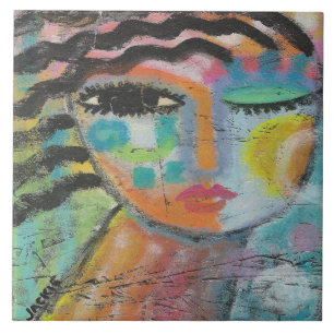 Ich fühle mich gut Abstrakte Acrylmalerei auf OSB- Fliese