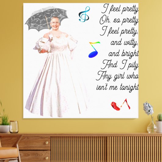 Ich fühle mich Hübsch geätzt Canvas Print Leinwanddruck (Insitu (Wohnzimmer))