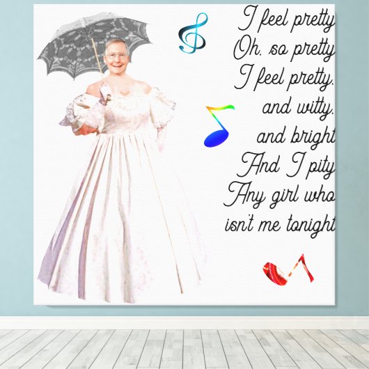 Ich fühle mich Hübsch geätzt Canvas Print Leinwanddruck (Insitu (Holzboden))