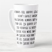 Ich fühle mich immer glücklich latte Tasse (Linke Ecke)