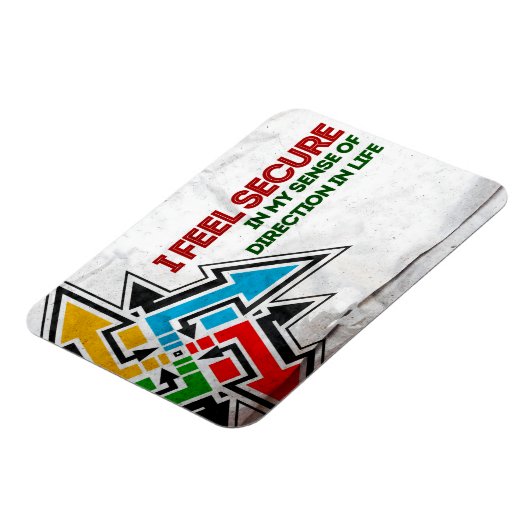 "Ich fühle mich sicher" Motivation Affirmation Fle Magnet (Linke Seite)