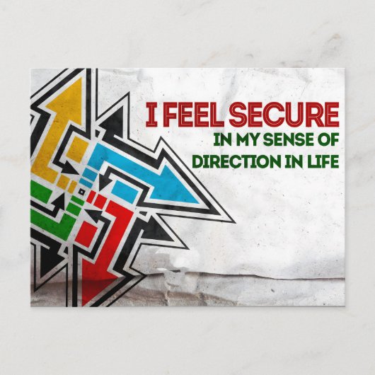 "Ich fühle mich sicher" Motivation Affirmation Postkarte (Vorderseite)