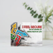 "Ich fühle mich sicher" Motivation Affirmation Postkarte (Stehend Vorderseite)