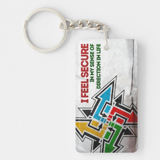 "Ich fühle mich sicher" Motivation Affirmation Schlüsselanhänger (Vorderseite)