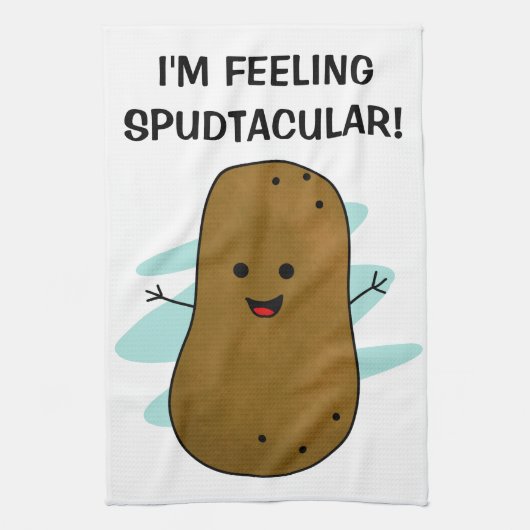 Ich fühle mich spudtakulär Kartoffel Geschirrtuch (Vertikal)
