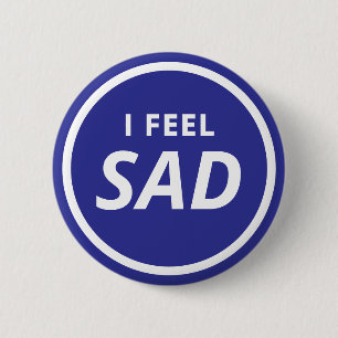 Ich fühle mich traurig blau Minimalistisch Emotion Button