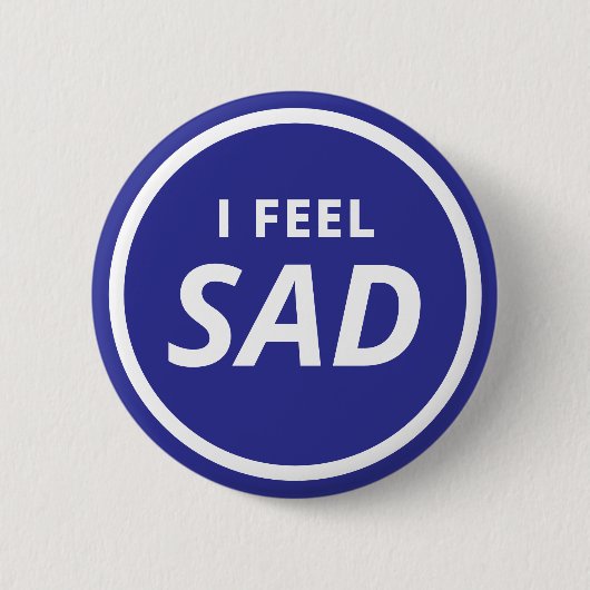 Ich fühle mich traurig blau Minimalistisch Emotion Button (Vorderseite)