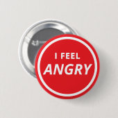 Ich fühle mich wütend Mutism Red Emotion Button (Vorne & Hinten)
