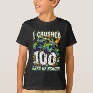 Ich fuhr 100 Tage Schul-Monster-Truck-Boys platt T-Shirt
