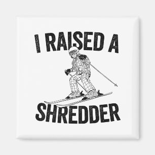 Ich fuhr einen Shredder lustig Ski Magnet