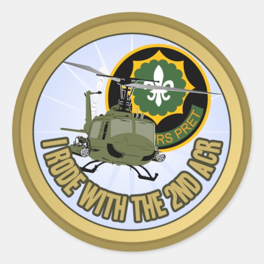 Ich fuhr mit der 2. ACR Runder Aufkleber (Vorderseite)