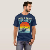 Ich führe eine enge Shipwreck Sunset Retro Elterns T-Shirt (Vorne ganz)
