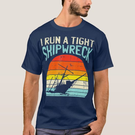 Ich führe eine enge Shipwreck Sunset Retro Elterns T-Shirt (Vorderseite)