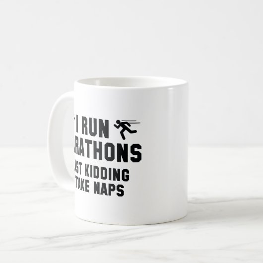 Ich führe Marathons aus Kaffeetasse (Vorderseite Links)