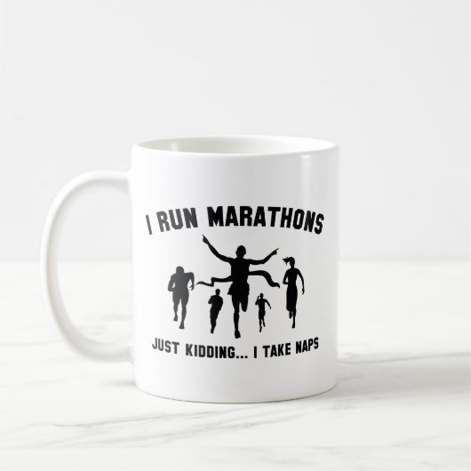 Ich führe Marathons aus Kaffeetasse (Links)