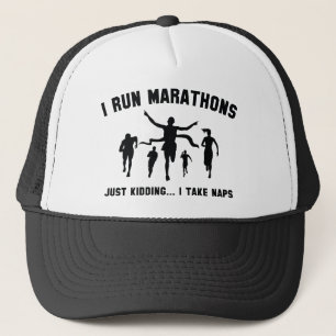 Ich führe Marathons aus Truckerkappe