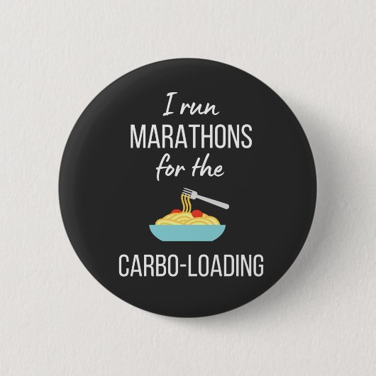 Ich führe Marathons für die Carbo-Ladung durch Button (Vorderseite)