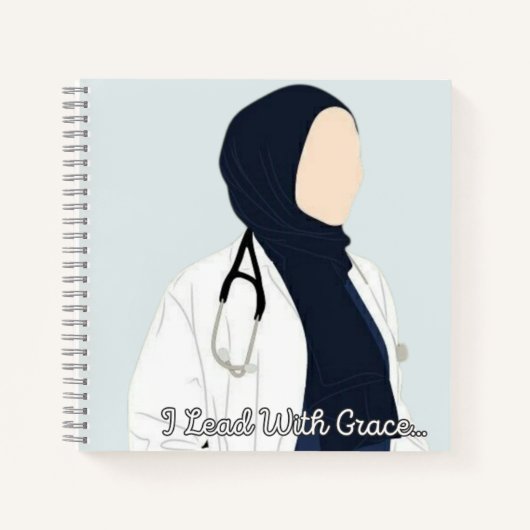 Ich führe mit Grace - Hijabi Doctor Notebook Notizblock (Vorderseite)