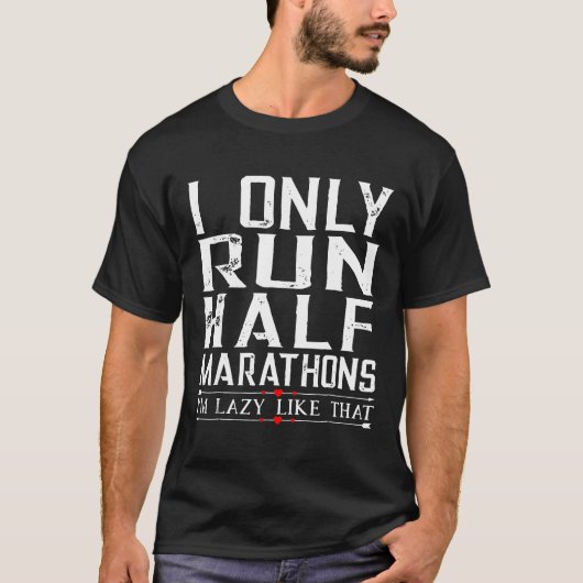 Ich führe nur Halbmarathons Funny Shirt für Mädche (Vorderseite)
