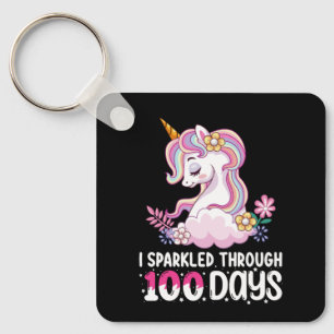 Ich funkelte durch 100 Tage Schul-Einhorn Schlüsselanhänger