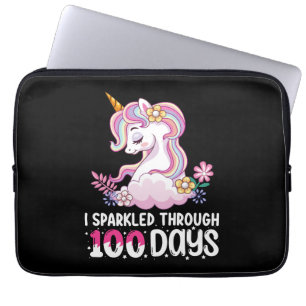 Ich funkelte durch 100 Tage Schule Einhorn Laptopschutzhülle