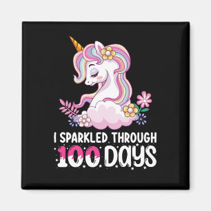 Ich funkelte durch 100 Tage Schule Einhorn Magnet