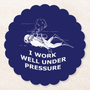 Ich funktioniere gut unter Druck (Sporttauchen) Untersetzer