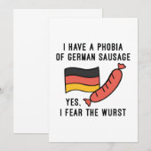 Ich fürchte den Wurst Dankeskarte (Vorne/Hinten)