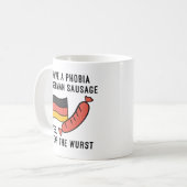 Ich fürchte den Wurst Kaffeetasse (Vorderseite Links)
