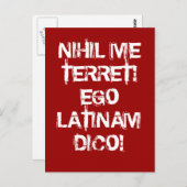 Ich fürchte nichts! Ich spreche Latein! Postkarte (Vorne/Hinten)