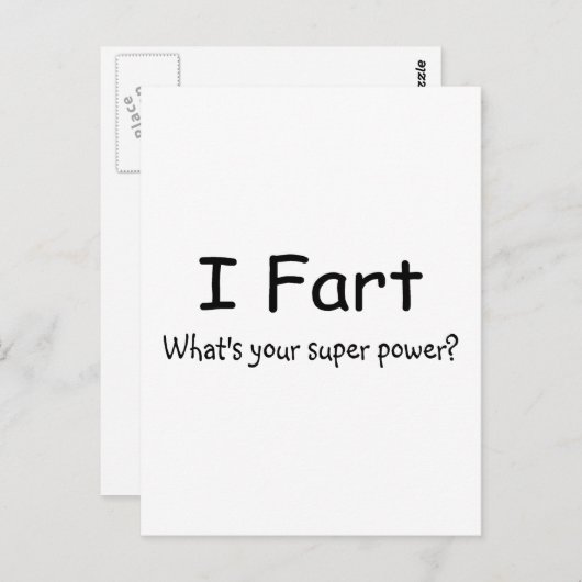 Ich Furz, was dein Super-Power ist Postkarte (Vorne/Hinten)