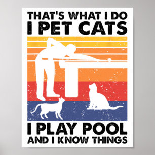 Ich füttere Katzen, die ich spiele Pool und ich ke Poster