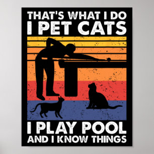 Ich füttere Katzen, die ich spiele Pool und ich ke Poster