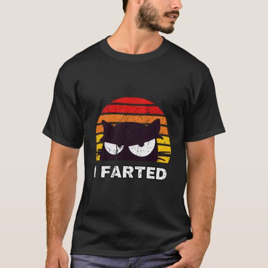 Ich fütterte hinterlistige Katze Dad Joke Distress T-Shirt (Vorderseite)