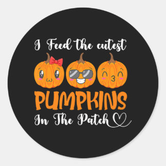 Ich Fütterte Niedliche Pumpkins in der Patch-Lunch Runder Aufkleber