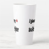 Ich gab meinem Feuerwehrmann mein Herz schwarzen T Milchtasse (Vorderseite)