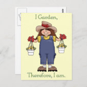 Ich Garten, darum bin ich - Gartenarbeit T-Shirts Postkarte (Vorne/Hinten)