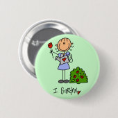 Ich Garten T-Shirts und Geschenke Button (Vorne & Hinten)