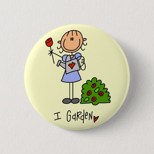 Ich Garten T-Shirts und Geschenke Button (Vorderseite)