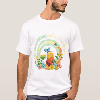 Ich Gartnere Ich Trinke Lustige Florale Cocktail-K T-Shirt