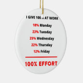 ICH GEBE 100 % AM ARBEITSPLATZ KERAMIKORNAMENT (Rechts)