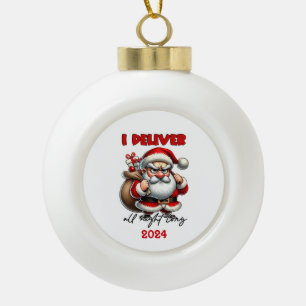 Ich gebe die ganze Nacht lang Weihnachten Keramik Kugel-Ornament