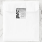 Ich gebe dir Erholung Drehbuch Matt 11:28 Quadratischer Aufkleber (Tasche)