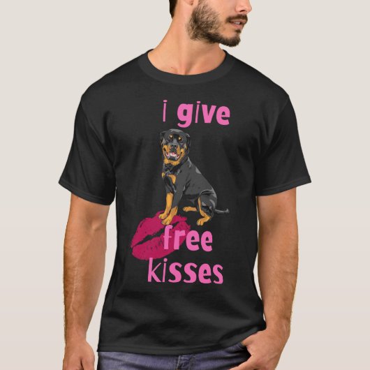 Ich gebe Free Kisses Rottweiler T-Shirt (Vorderseite)