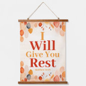 Ich gebe Ihnen Erholung Boho Christlich Wall Wandteppich Mit Holzrahmen (Vorderseite)