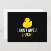 Ich gebe keine Enten-Funny-Gummi Duck Männer Fraue Ankündigungspostkarte (Vorne/Hinten)